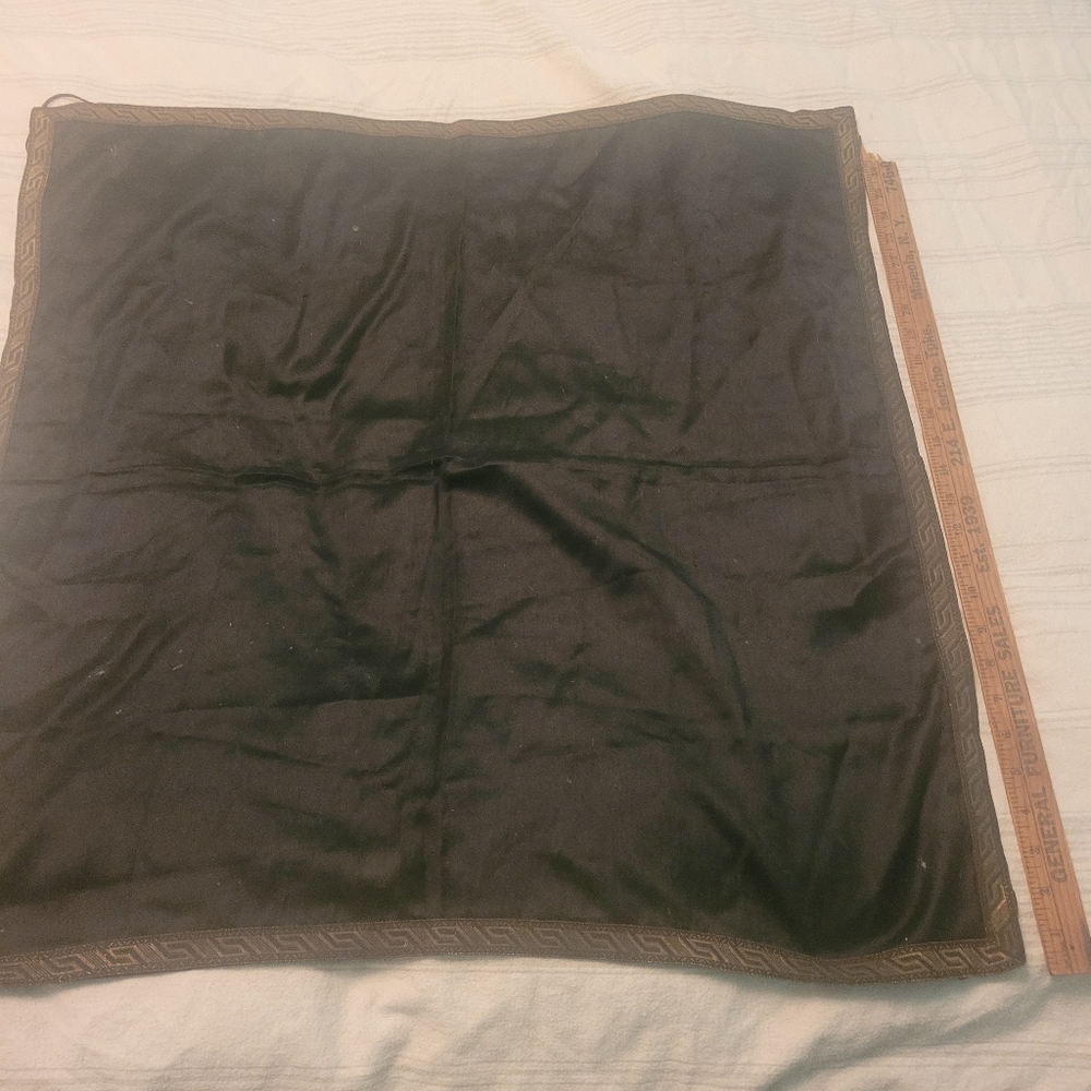 Black Square Table Linen Siljy Cotton 36" Square With Loops W Decorative Border